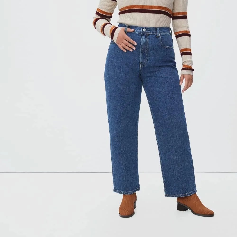Everlane The Way-High Jean Organic Cotton Straight Leg Indigo Blue 28 Regular